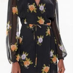 Urban Outfitters  Bleecker black floral semi sheer wrap dress Photo 0