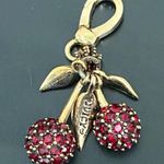Juicy Couture Retired Pavè Red Cherry Charm Enameled Leaves With Box 16g Photo 6