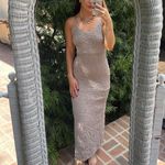 Free People gray textured open back bodycon midi dress sz s Photo 0