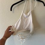 Beach Riot  X Stone Cold Fox Halter Ruffle White Bikini Top Swim Resortwear Photo 3