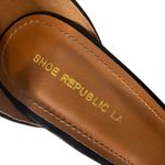 Shoe Republic LA Shoe República LA Black Embroidered Floral Pointed Toe Heels Tustin 9 Lace Up Photo 6