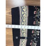 Vintage The Import Workshop Floral Knit Sweater Vest Button Front Large Black Photo 11