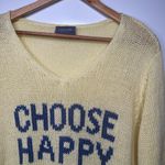 Wooden Ships  "Choose Happy" Cotton Knit Sweater M/L Photo 5