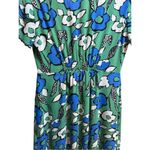 CAbi  Celebrate Dress Green Blue Floral & Black White Polka Dot Reversible Dress Photo 6