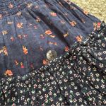 American Eagle  Navy Floral Tiered Ruffle Mini Skirt Photo 1