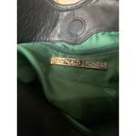 Donald J Pliner Black Woven Leather Hobo Bag Glossy Braided Handle Quiet Luxury Photo 3