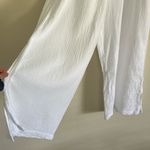 Japna  100% gauze cotton white boho pull on elastic waist wide leg pants XL​​ Photo 2