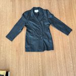 Vintage Margaret Godfrey Leather Jacket Size 14 Blazer Dressy Career Black Photo 6