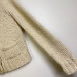 Ralph Lauren Vtg  Alpaca Wool Cardigan Sweater Womens Medium Cream Leather Buckle Photo 4