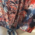 One World  Red & Blue Paisley Print Top Photo 1