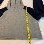 Cropped Raglan Sleeve Sweatshirt Hoodie Size Medium Gray Navy Photo 6