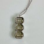 Stacked Design Sterling Silver and CZ Necklace Photo 2