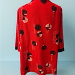 Chic Red Kimono Jacket with Black Accents Photo 2