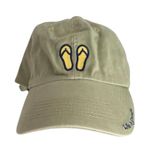 Life is Good Green Adjustable Baseball Hat Embroidered Sandals Flip Flops Unisex Photo 1