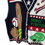 Vintage PBJ Sport Women’s Sz XL Baseball Theme Vest Button Down All American Photo 5