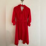 Topshop  Vibrant Red Long Sleeve  Dress Photo 5