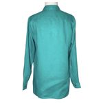 J. Jill Love Linen Essential Shirt Button Up Long Sleeve Green Turquoise Large L Photo 1