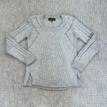 Sam Edelman  gray knit sweater grey scoop neck cable knit ribbed long sleeve Photo 1
