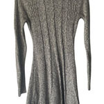 Hollister  Y2k Size‎ Medium Gray Cable Knit Long Sleeve Babydoll Sweater Dress Photo 0
