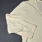 G.H. Bass & Co. Shirt Womens Large Beige Henley 3/4 Sleeve Casual Cotton Top Photo 3