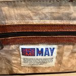 Vintage EM MAY Kilim and brown leather satchel shoulder bag. Photo 13