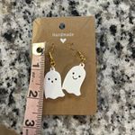 NWT boutique handmade ghost earrings with gold hardware White Photo 1