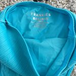 frankie's bikinis  Anne Plisse High Waisted Bikni Bottom in Aquamarine Photo 5