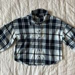 Sanctuary  100% Cotton Navy & Cream Plaid Cropped Button Down Cowgirl Western - S Photo 0