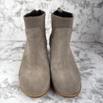 Garnet Hill Womens Gianna Back Zip Heeled Ankle Boots Size 8 Taupe Suede Italy Photo 1