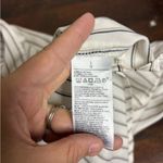 Old Navy Classic Shirt Blouse Women’s Large | Cream Pinstripe Button Front Photo 3