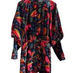 Farm Rio Banana Sky Velvet Dress Layered Skirt Long Sleeves Multicolor XL NWT Photo 2