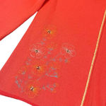 April Cornell Traders Retro Cardigan Embroidered Sequin Trim Size Medium Women's Orange Photo 4