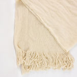 Echo Soft Beige Knit Scarf Unisex Men Women One Size White Photo 4