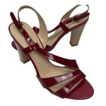 Nine West Greenwich Red Patent Leather Dress Heel Sandals Women's Size 7.5 M Photo 0