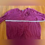 Y2K Carlson Cotton Cardigan with Ruffle Flowers, Size 3X Pink Photo 5