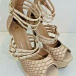 Shoedazzle Madison by Tan Alligator Print Platform Stilettos Womens Shoes Size 8 Photo 0