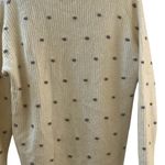 Loft  Lou &‎ Grey Cream Knit Sweater with Purple Dot Embellishments Size L Photo 9