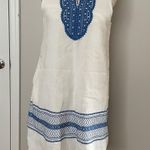 J. McLaughlin NWOT  Linen Embroidered Tunic Sleeveless Casual work A-line Geometric pattern boho shift sheath Photo 0