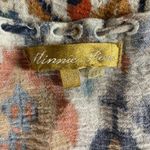 Minnie Rose  Ikat Lace Up Tunic Top Boho Lightweight Oversized One Size Photo 3