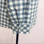Chic Comfort Gingham Plaid Button Down Shirt Blue Ivory Small Long Sleeve Photo 3