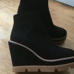 ANTHRO BIBI LOU BLACK SUEDE PLATFORM BOOTIES. 37 Size 7 Photo 0