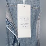 Risen NWT Women's Hooded Oversized Denim Jacket Distressed W/Zip + Button Photo 5