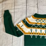 Vintage JCPenney green yellow knit sweater grandpa style Photo 13