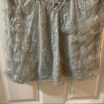 Bela Bird Seafoam Green/Grey Lace Overlay Blouse S Photo 4