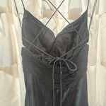 Vintage 100% Silk Black Cutout‎ Long Maxi Dress Fairy Y2K Strappy Formal Gown Photo 6