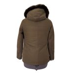 Anthropologie Doma Green Plush Lined Moto Jacket with Fur Trimmed Hood, Size XS Photo 3