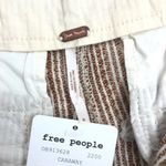 Free People Neutral Striped Caraway Light at Sunrise Cotton Crop Pants Sz 8 Photo 6