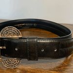 Accessory Lady Black and Gold Italian Leather Belt Photo 3
