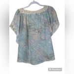 Anna Sui Anna Sui Anthropologie 100% Silk Short Sleeve Blouse Suminagashi Size XS Photo 4