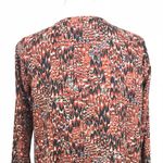 Veronica M  Blouse Womens Size‎ S All Over Feather Print Caged Criss Cross Neck Photo 3